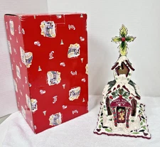 Blue Sky Clayworks Heather Goldminc “ North Pole Church” Tea Light Christmas Box
