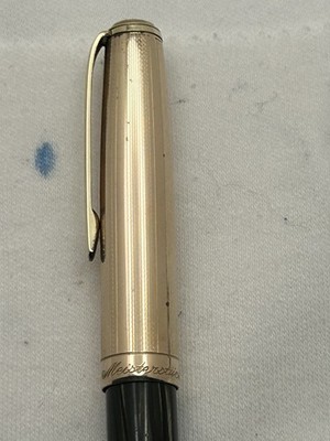 Vintage Montblanc Masterpiece 644 Green Striated FP, Fine Nib-VG
