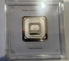 Geiger Edelmetalle 1 Troy Oz .999 Fine Silver Square Bar -In Hard Plastic Assay
