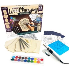 Wood Burning Kit for Beginners, Deluxe Pyrography Wood Engraving Art Set with Bu