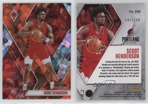 2023-24 Panini Phoenix Rookies Orange Ice /249 Scoot Henderson #298 Rookie RC
