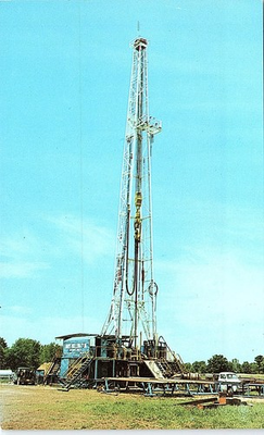 #ad Postcard OIL WELL SCENE Jonesville Michigan MI j 01 AI5444 $1.99