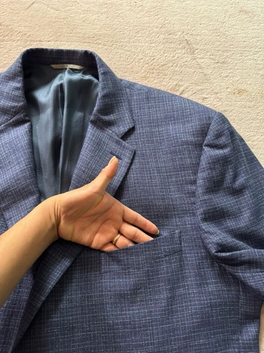 Canali Herren Sakko Blazer blau 2 Knopf Seide Kaschmirmischung Größe 44 - Bild 2 von 12