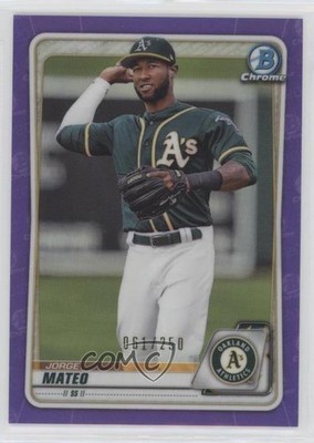 2020 Bowman Chrome Prospects Purple Refractor Jorge Mateo Jurickson Profar on6