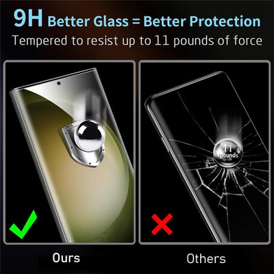 3 Pack Galaxy S23 Ultra Screen Protector, HD Clear Tempered Glass, Fingerprin...