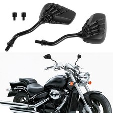 2x Skull Claw Side Mirrors Black Rear View For Suzuki Boulevard C50 C90 M109R