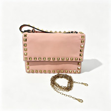 100% AUTHENTIC VALENTINO GARAVANI Rockstud Crossbody Bag Blush Pink Gold Studs