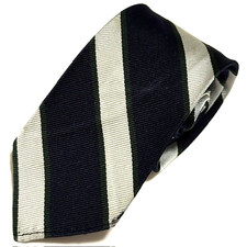 Vintage Unlined 50s 60s Brooks Brothers Repp Tie Skinny 2.5" x 50.5" England UK