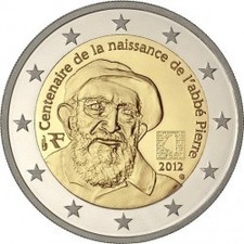 France 2 euro 2012 "100th anniversary of the birth of Abbot Pierre"...