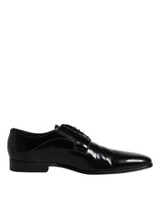 Dolce & Gabbana Black Leather Lace Up Derby Formal Men's Shoes Authentic
