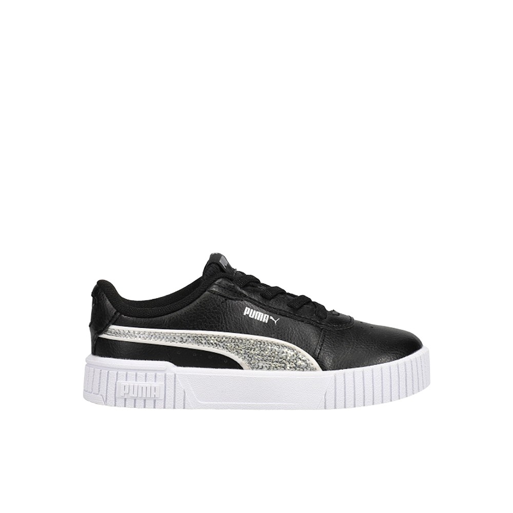 PUMA Carina 2.0 Glitzy Lace Up  Toddler Girls Black Sneakers Casual Shoes 386184
