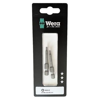 Wera 840/4 Z Sechskant Plus / Inbusschlüssel 50 mm Schraubendreher-Bits 1/4'' Sechskantantrieb (2,5 mm 