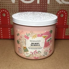 Bath & Body Works MERRY MIMOSA Scented 3 WICK CANDLE 2025