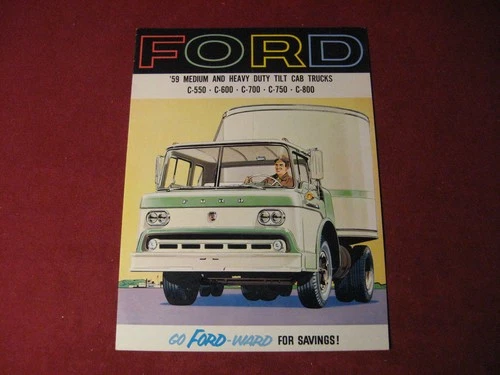 1959 Ford C-550-800 Rig Semi Truck Sales Brochure Booklet Catalog Old Original