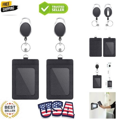 Durable 2-Pack Heavy Duty Badge Holders with Retractable Clip for Professionals