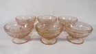 Federal Depression Glass Sharon Cabbage Pink Set of 6 Footed Sherbert *2 avail