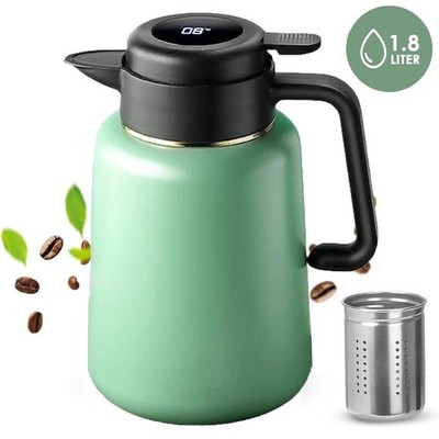 Thermoskanne Isolierflasche 1.8L Thermoskanne mit Teesieb BPA-frei Auslaufsicher