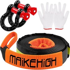 Robustes 10 Tonnen Abschleppseil 5M mit 2 Verstärkten Haken - Schwarz-Orange