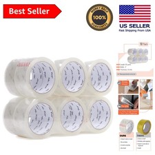 Professional Clear Packing Tape 12 Pack - 2" Wide x 60 Yards, Ideal for Shipping