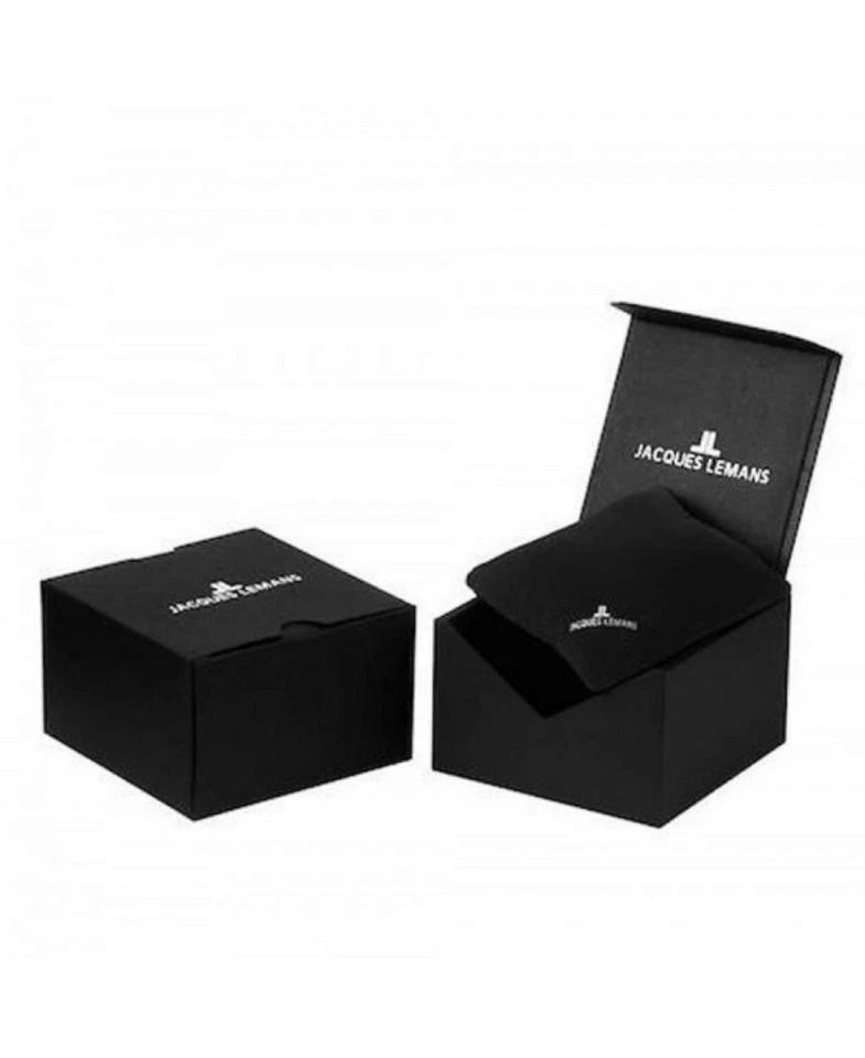 JACQUES LEMANS Hombres Analógico Cuarzo Informal Reloj Clásico Vestido Esfera Negra Impermeable Foto 2 de 4