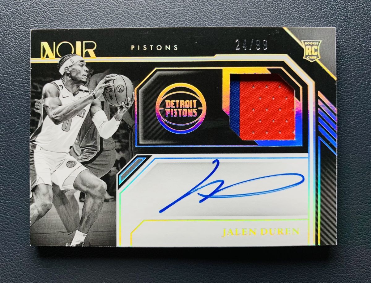 2022-23 Panini Noir Jalen Duren #301 RC Rookie Patch Auto RPA /99