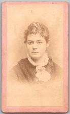 Antique CDV Circa 1870s L.W. Cook Young Gorgeous Lady Boston MA