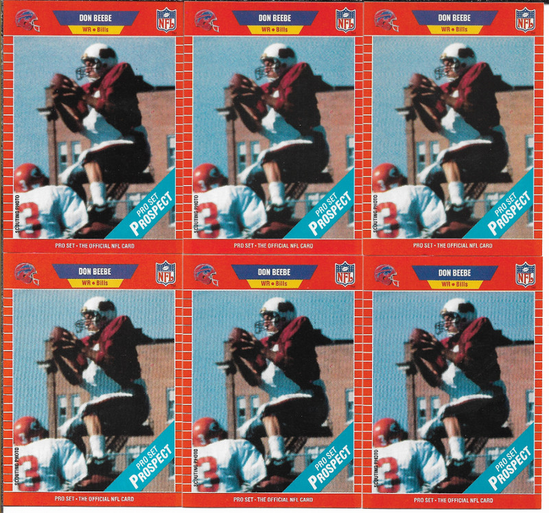 1989 ProSet Prospect Don Beebe Rookie #516 6 Card Lot NM