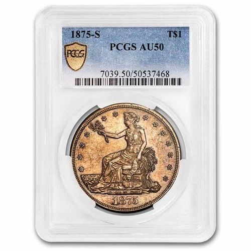 1875-S Trade Dollar AU-50 PCGS