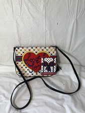 Brighton Tassel Crossbody Canvas Purse Love  Joy Heart Print New