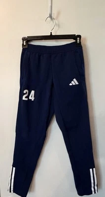 Adidas Track Pants, #24, Boys Small (S), Navy/Blue/White - Image 1 of 3