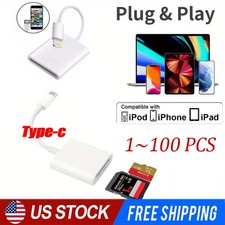 SD Card Adapter Camera Reader for iPad iPhone 6 7 8 Plus 11 12 15 Pro X Xs Lot