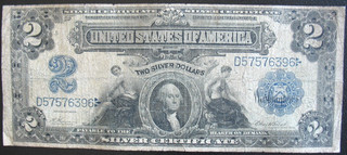 1899 $2 Two Dollar Silver Certificate Large Series Note