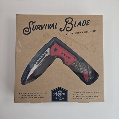 Survival Blade Red 3.5 Inch Paracord Knife