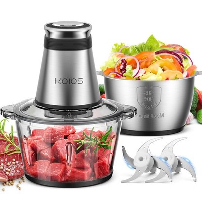 Food Processor, 500W Electric Food Chopper with 2 Bowls (8 Cup+8 Cup) & 2 Bi-...