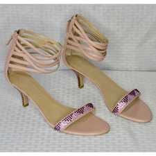 Marc Fisher Rhinestones & Cage Strappy Sandals Size 9.5