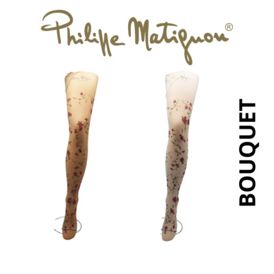 Philippe Matignon Matte Tulle Sheer Tights, Floral Pattern, Bouquet