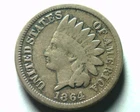 1864 COPPER NICKEL INDIAN CENT PENNY VERY GOOD VG NICE ORIGINAL COIN BOBS COINS