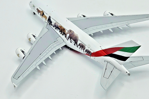 Emirates Airbus A380-800 GeminiJets 1/400 Wildlife Limox 1663 Reg A6-EEQ - Photo 5 sur 13