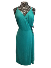 NWT Nine West Wrap Dress Teal Mint Green Midi Spaghetti Straps V-Neck Tie XXL