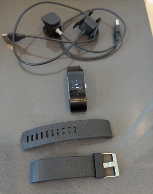 Fitbit Charge 2 ? Activity Tracker - Black with 2 chargers & extra bands Size S