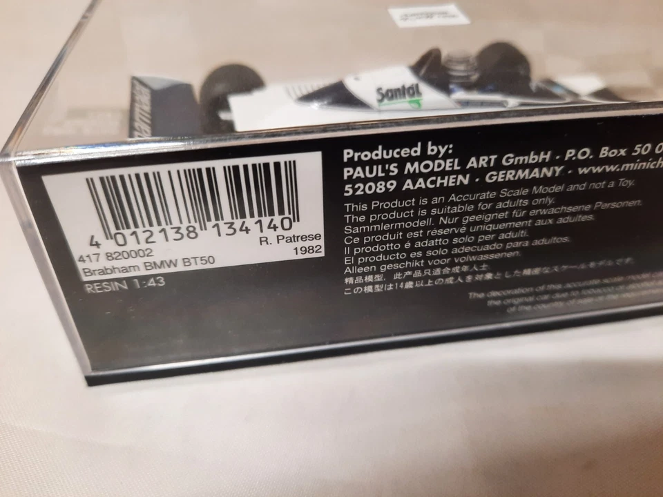 Minichamps Brabham BMW BT50 #2 Riccardo Patrese 1982 1/43 417820002 - Immagine 2 di 2
