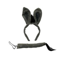 Donkey Headband Ears  Tail Set - Plush - Costume Accessories - One Size