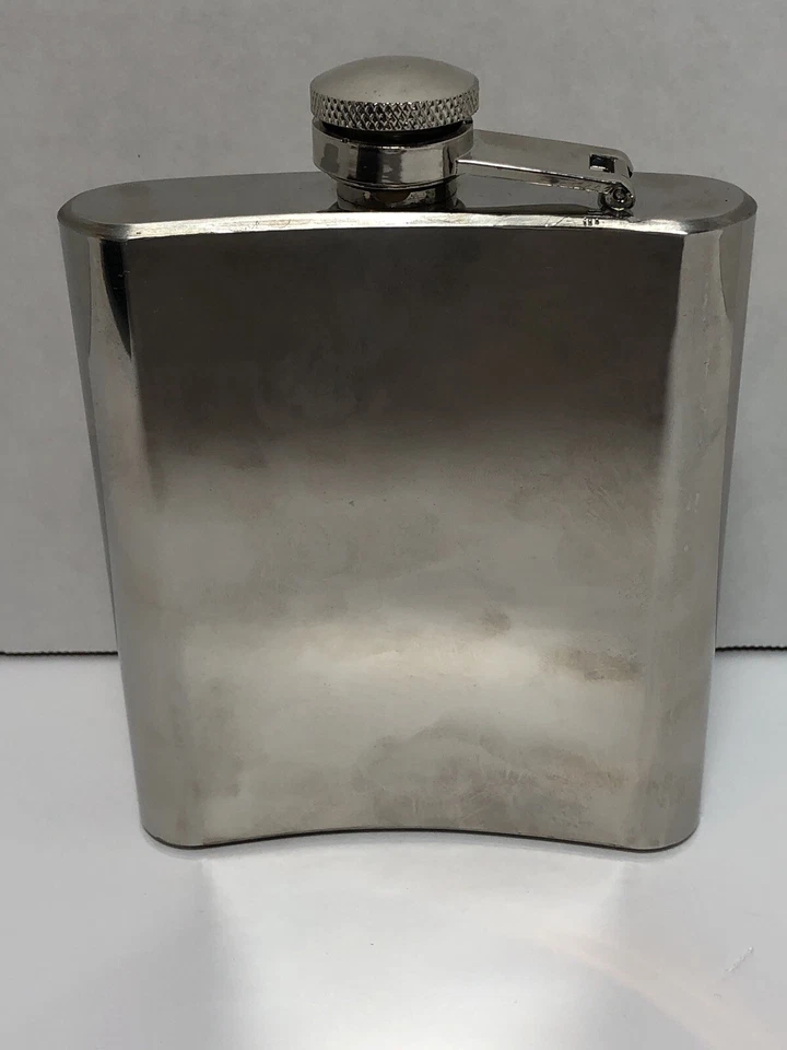 Frasco de cadera de acero inoxidable, 6 oz. Tapa roscada con estuche de transporte de cadera de nailon Foto 2 de 4