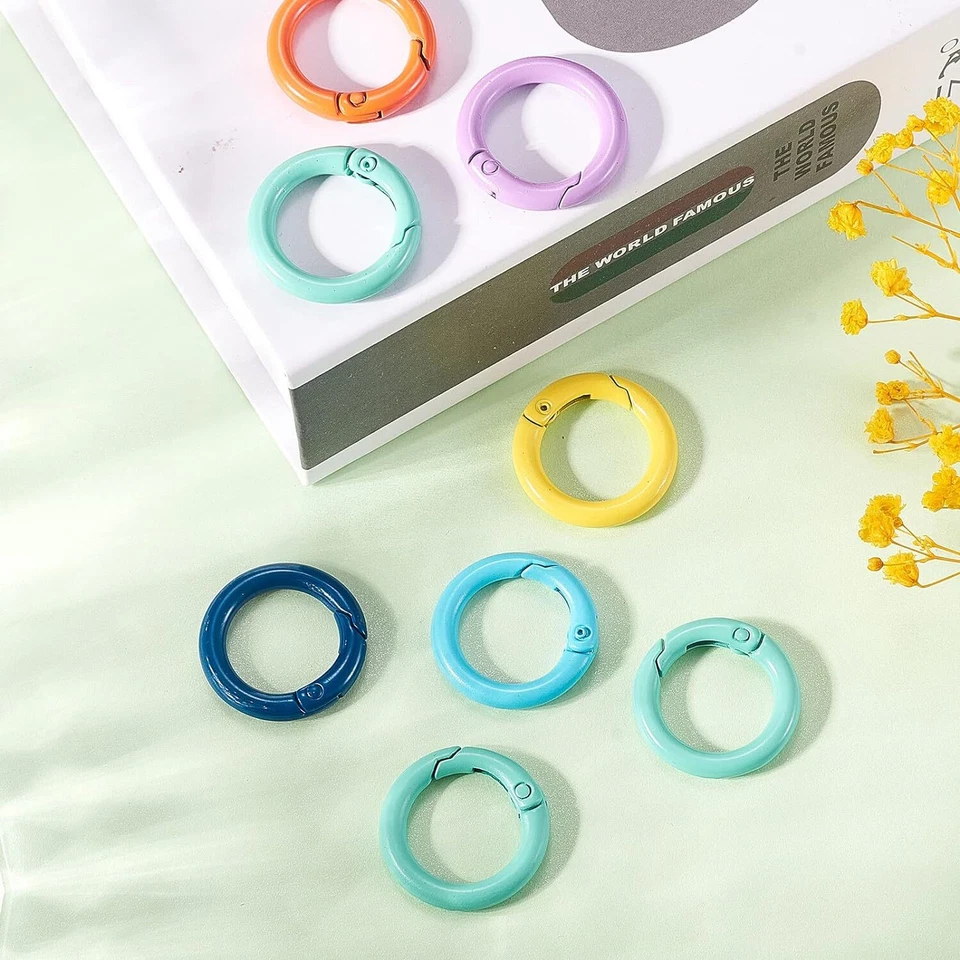 10x Spring Ring Snap Clasps Carabiner Clip Buckle Spring Ring for Jewelry Making - Image 4 of 4