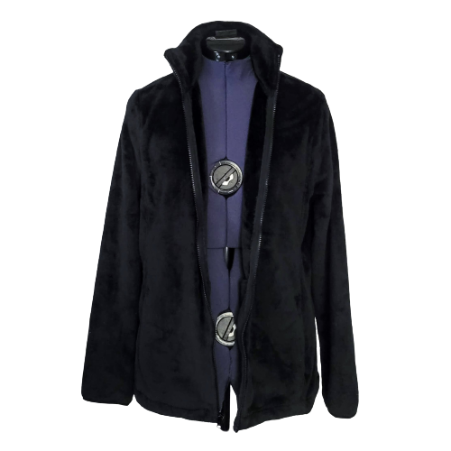 Lands End Super Soft Black Fuzzy Teddy 