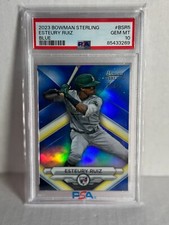 2023 Bowman Sterling Esteury Ruiz RC BLUE REFRACTOR /25 PSA 10 ROOKIE