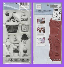 HEIDI GRACE SWEETS-BIRTHDAY RUBBER CLING STAMPS NIP TAGS/CARDS - FREE SHIPPING