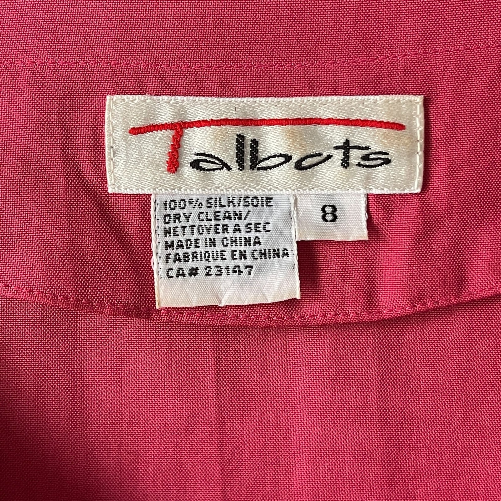 Talbots Silk Pink V-neck Button Front Split Hem L… - image 4