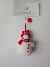 Handmade Snowman I - 8 Choices: New, Felt Hanging Ornament D 