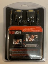 10-Foot VGA Cable with 3.5mm Audio Cord 10' FT Black Laptop HDTV Monitor 1080p